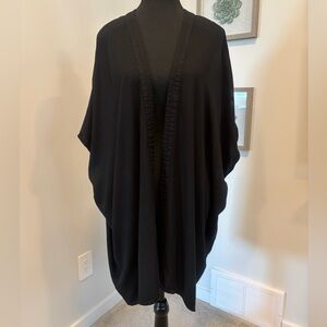 Aritzia Sunday Best Black Open-Front Knee Length Kimono Size S/M EUC